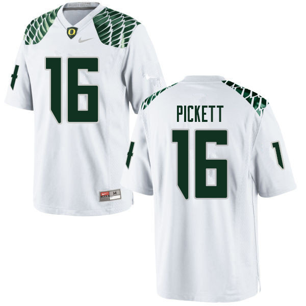 Men #16 Nick Pickett Oregn Ducks College Football Jerseys Sale-White - Click Image to Close